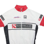 SANTINI Mens White & Red Granfondo Sangottardo Racing Cycling Jersey L Short