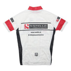 SANTINI Mens White & Red Granfondo Sangottardo Racing Cycling Jersey L Short