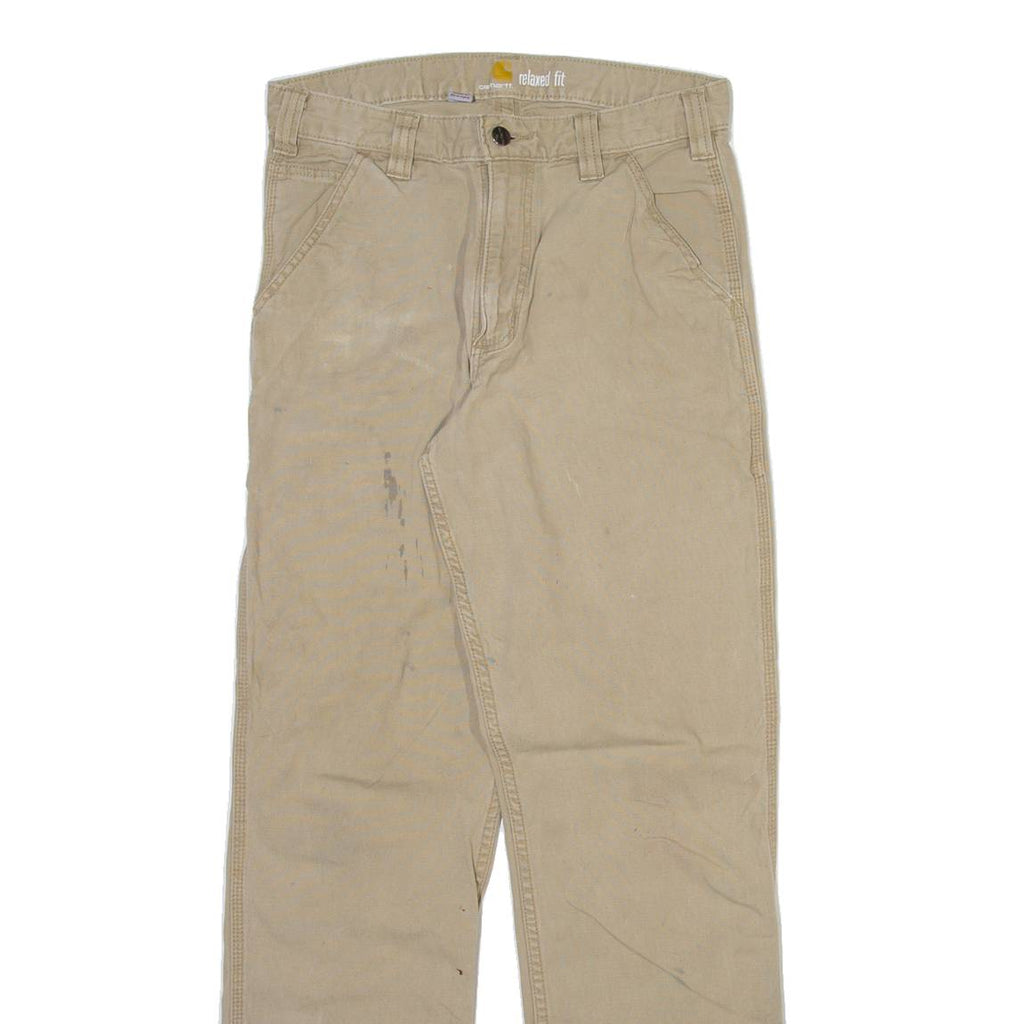 CARHARTT Carpenter Mens Trousers Beige Relaxed Straight W30 L32