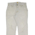CARHARTT Mens Cotton Beige Regular Straight Trousers W34 L30 Workwear Zip