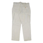 CARHARTT Mens Cotton Beige Regular Straight Trousers W34 L30 Workwear Zip