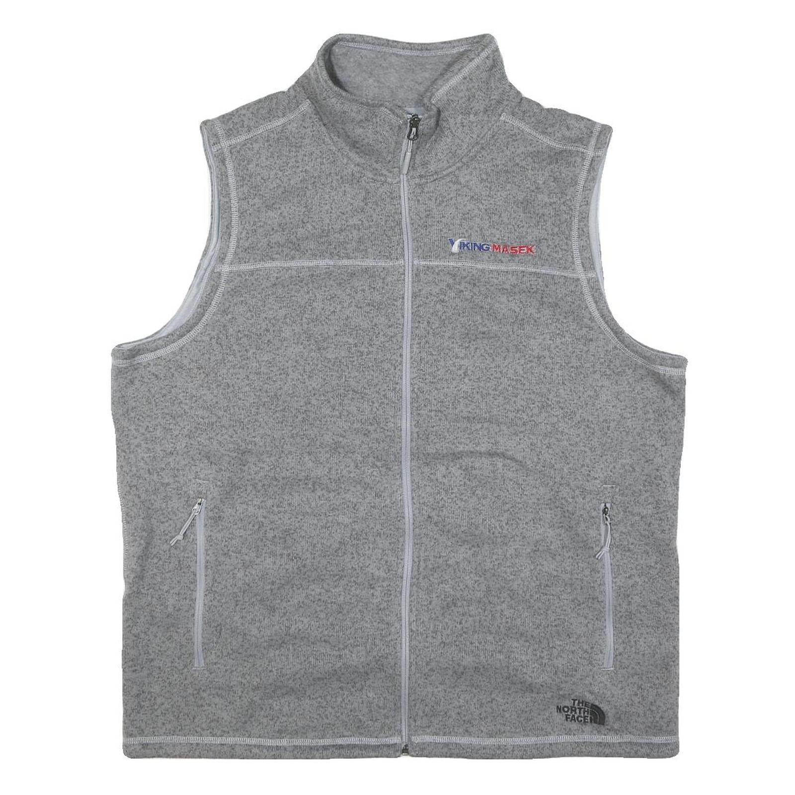 THE NORTH FACE Mens Grey Fleece Sleeveless Zip Jacket XL Polyester Blend Outdoor