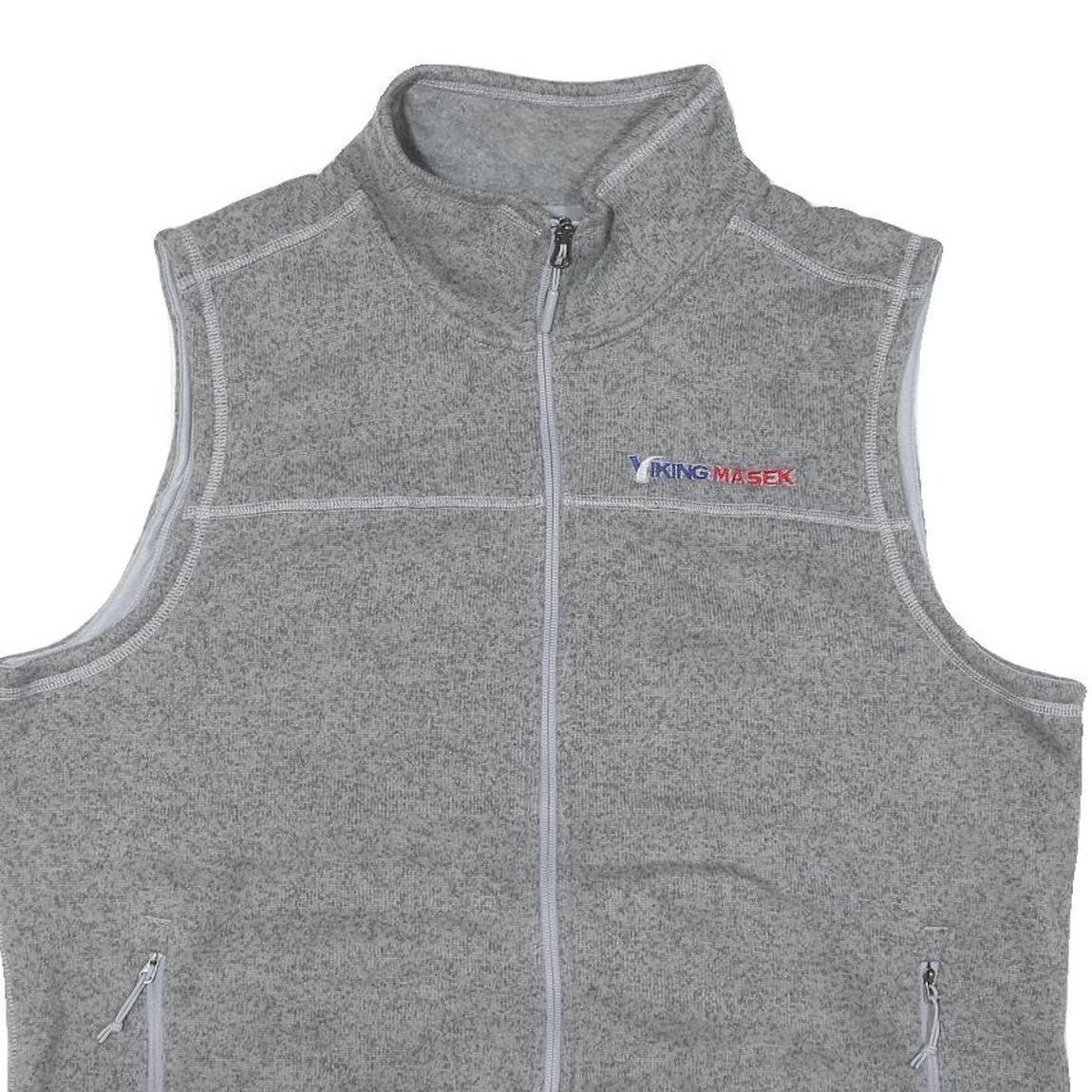 THE NORTH FACE Mens Grey Fleece Sleeveless Zip Jacket XL Polyester Blend Outdoor