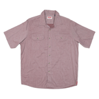 WRANGLER Mens Red Casual Short Sleeve Shirt L Button Pocket Cotton Blend
