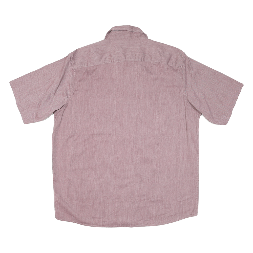 WRANGLER Mens Red Casual Short Sleeve Shirt L Button Pocket Cotton Blend