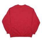 DISNEY Mens Red Mickey Crew Neck L Sweatshirt Cartoon Cotton Blend Comfortable