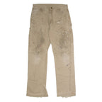 CARHARTT Carpenter Mens Twill Trousers Beige Relaxed Straight W33 L34