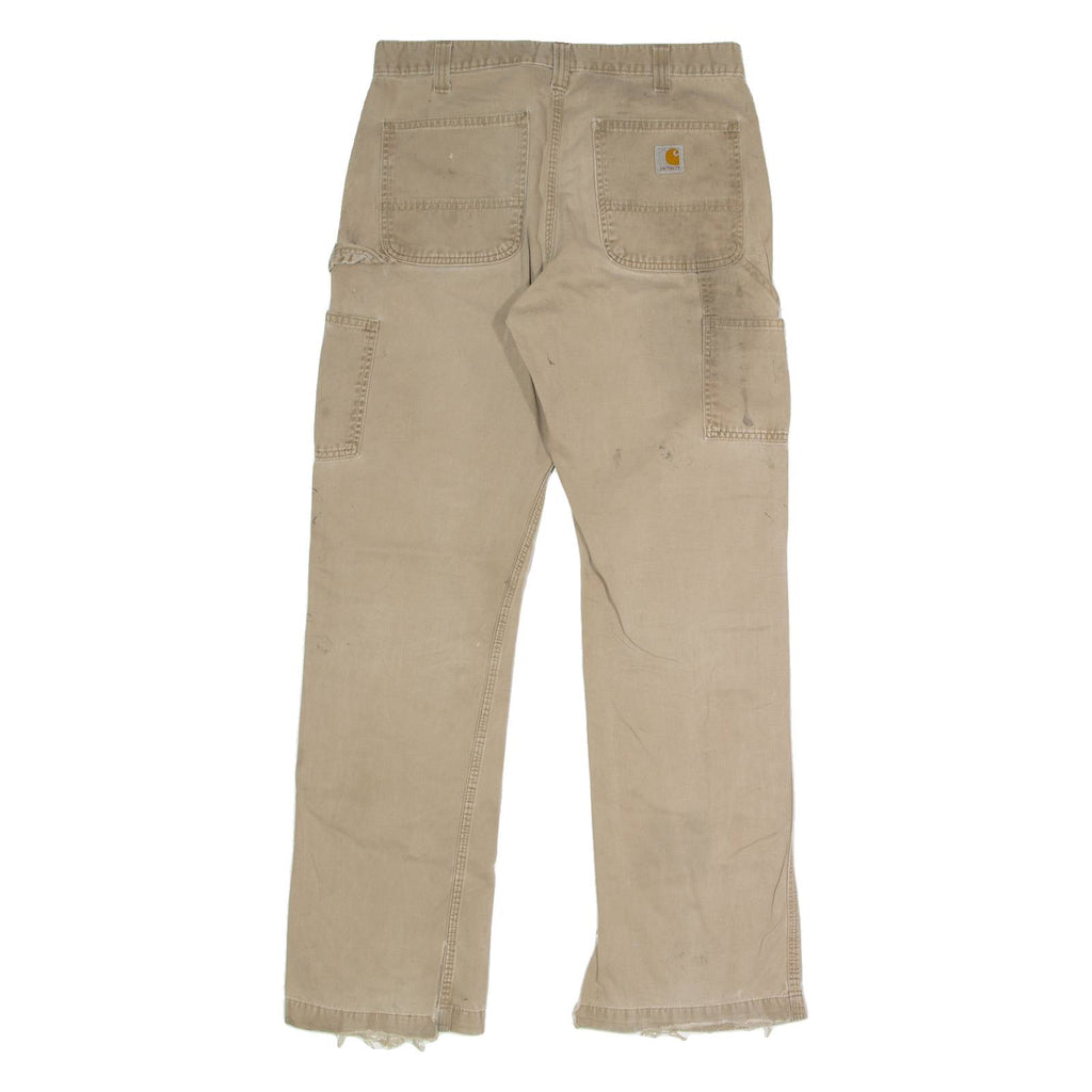 CARHARTT Carpenter Mens Twill Trousers Beige Relaxed Straight W33 L34