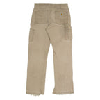 CARHARTT Carpenter Mens Twill Trousers Beige Relaxed Straight W33 L34