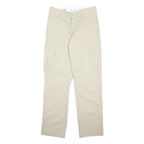 DICKIES Mens Cotton Blend Beige Regular Straight Trousers W30 L32 Workwear