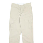 DICKIES Mens Cotton Blend Beige Regular Straight Trousers W30 L32 Workwear