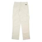 DICKIES Mens Cotton Blend Beige Regular Straight Trousers W30 L32 Workwear