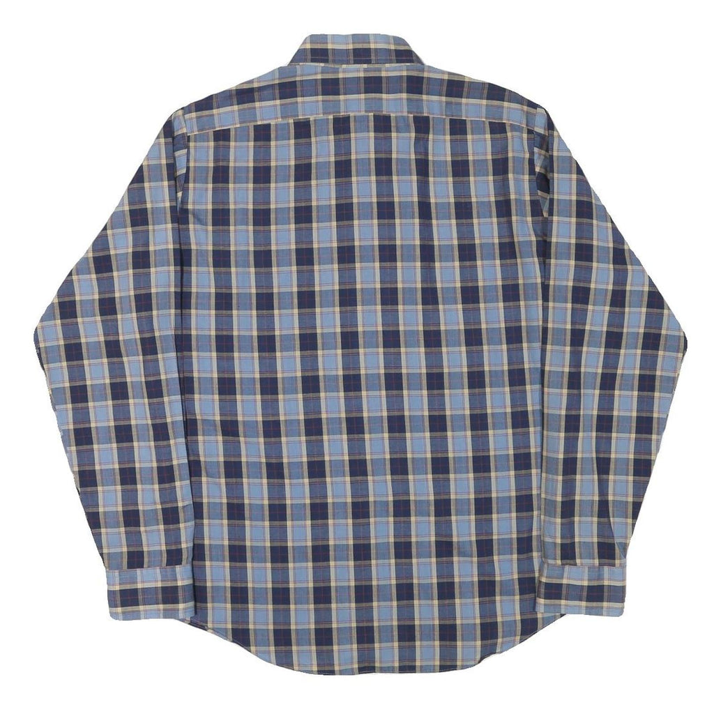 LEE Mens Blue & Beige Checked Shirt L Casual Button Down Long Sleeve