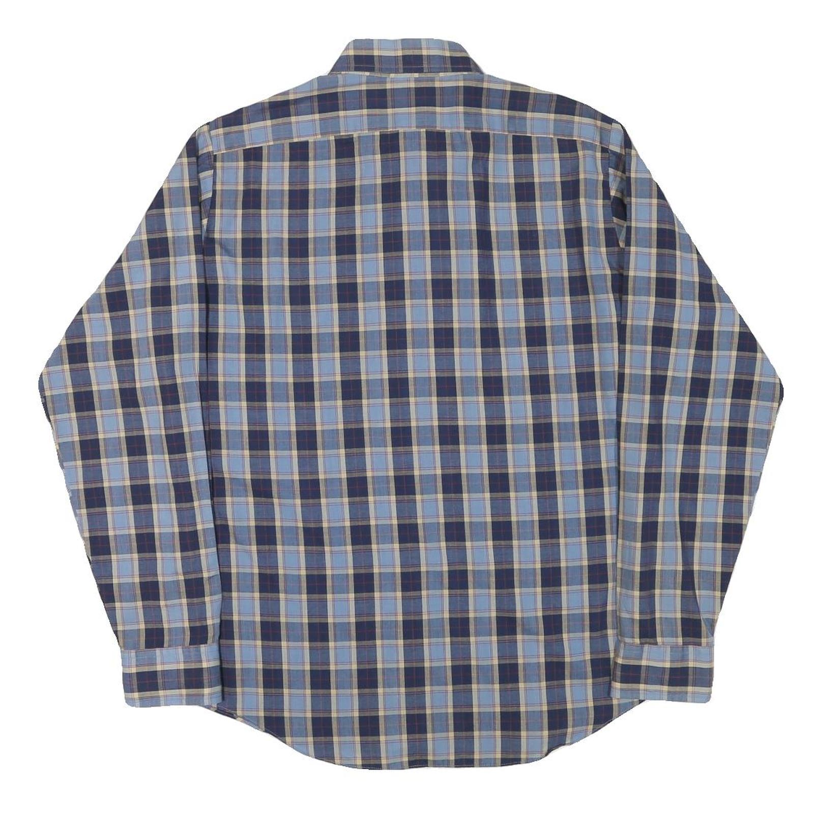LEE Mens Blue & Beige Checked Shirt L Casual Button Down Long Sleeve