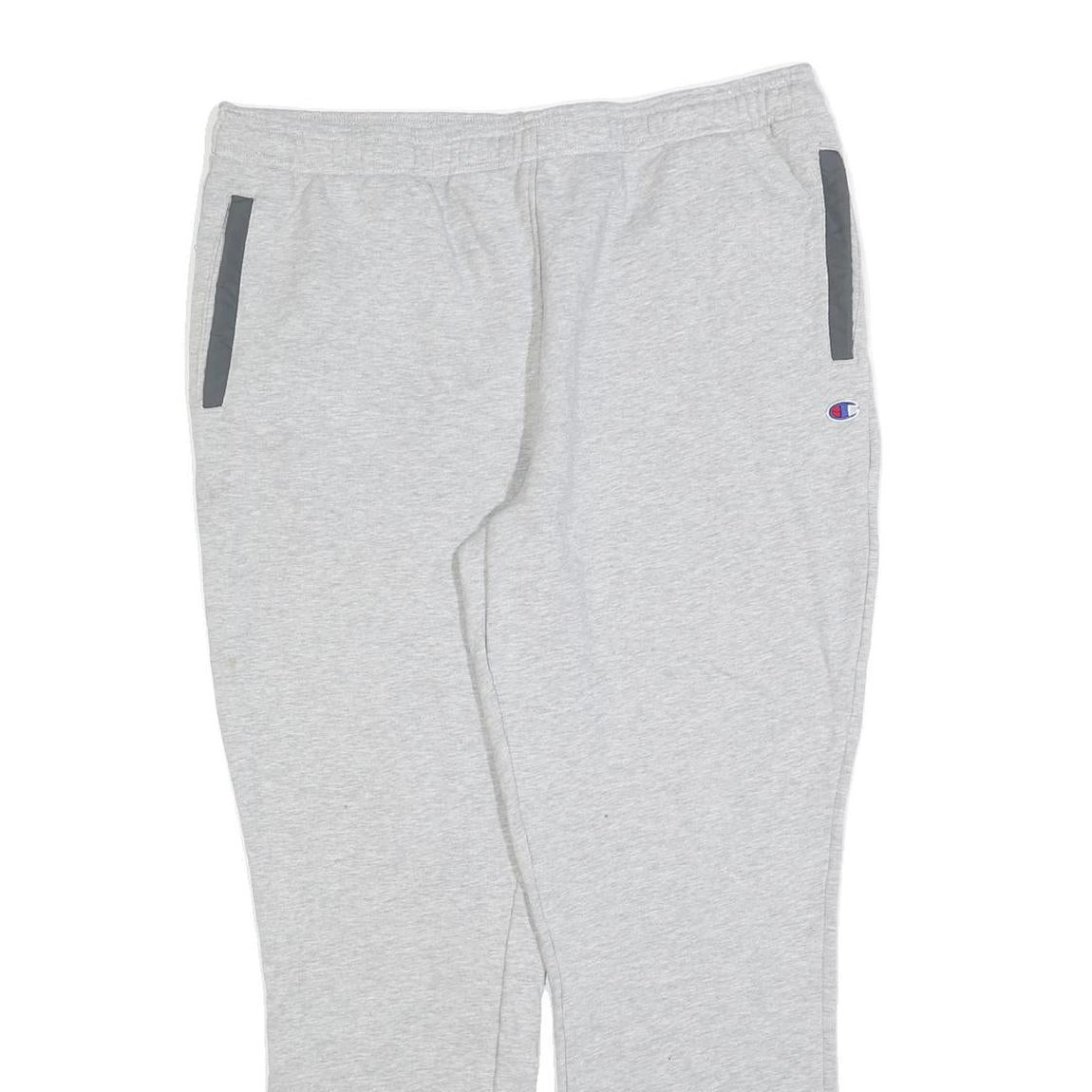 CHAMPION Mens Joggers Light Grey Cotton Blend Slim Tapered XL W36 L30 Casual