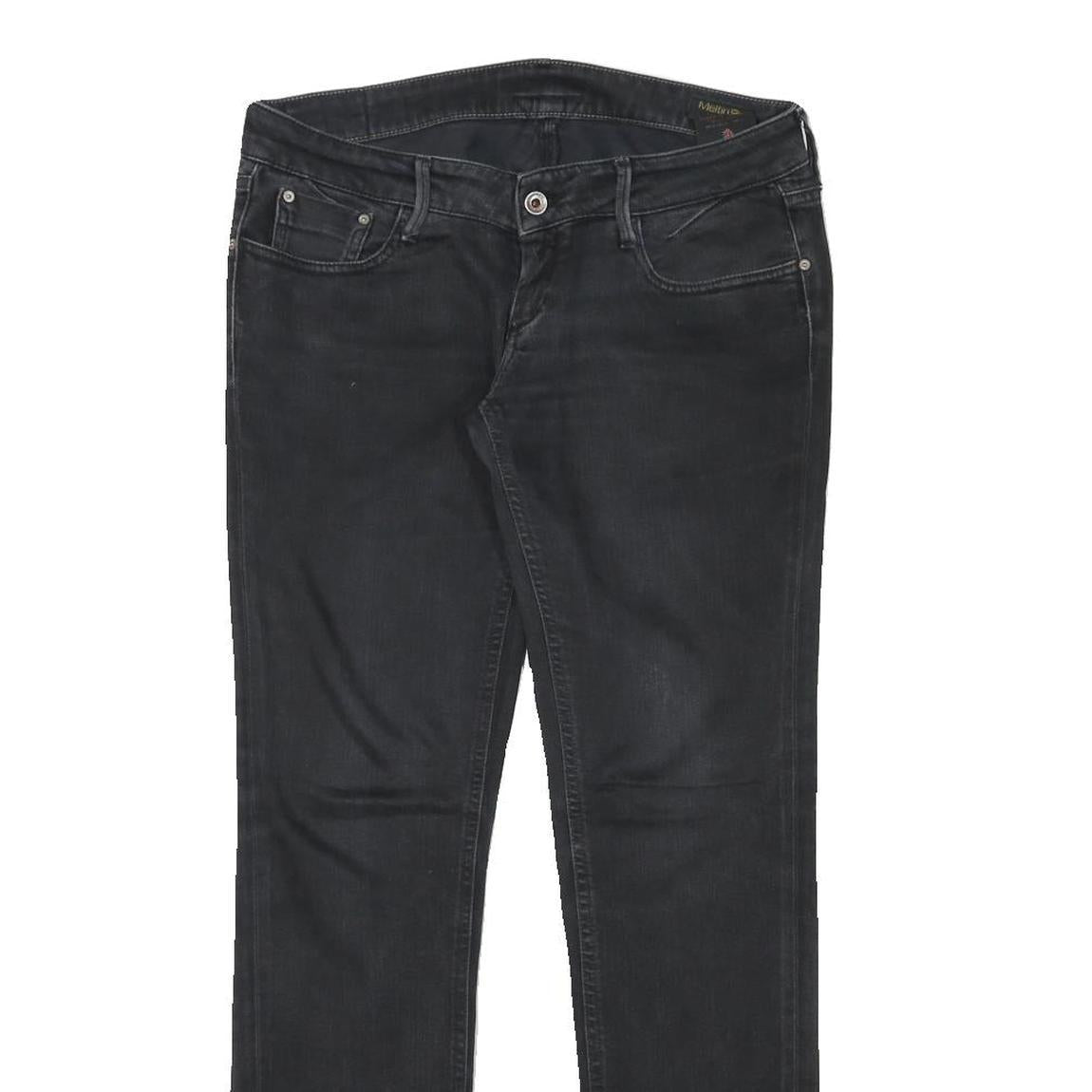 MELTIN POT Womens Jeans Black Slim Skinny Denim W32 L30 Stylish Zip Closure