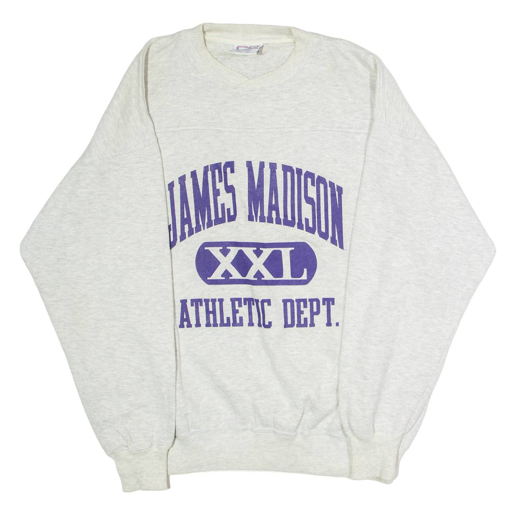 CRABLE SPORTSWEAR James Madison Athletic Dept. Mens Sweatshirt Grey 90s USA L