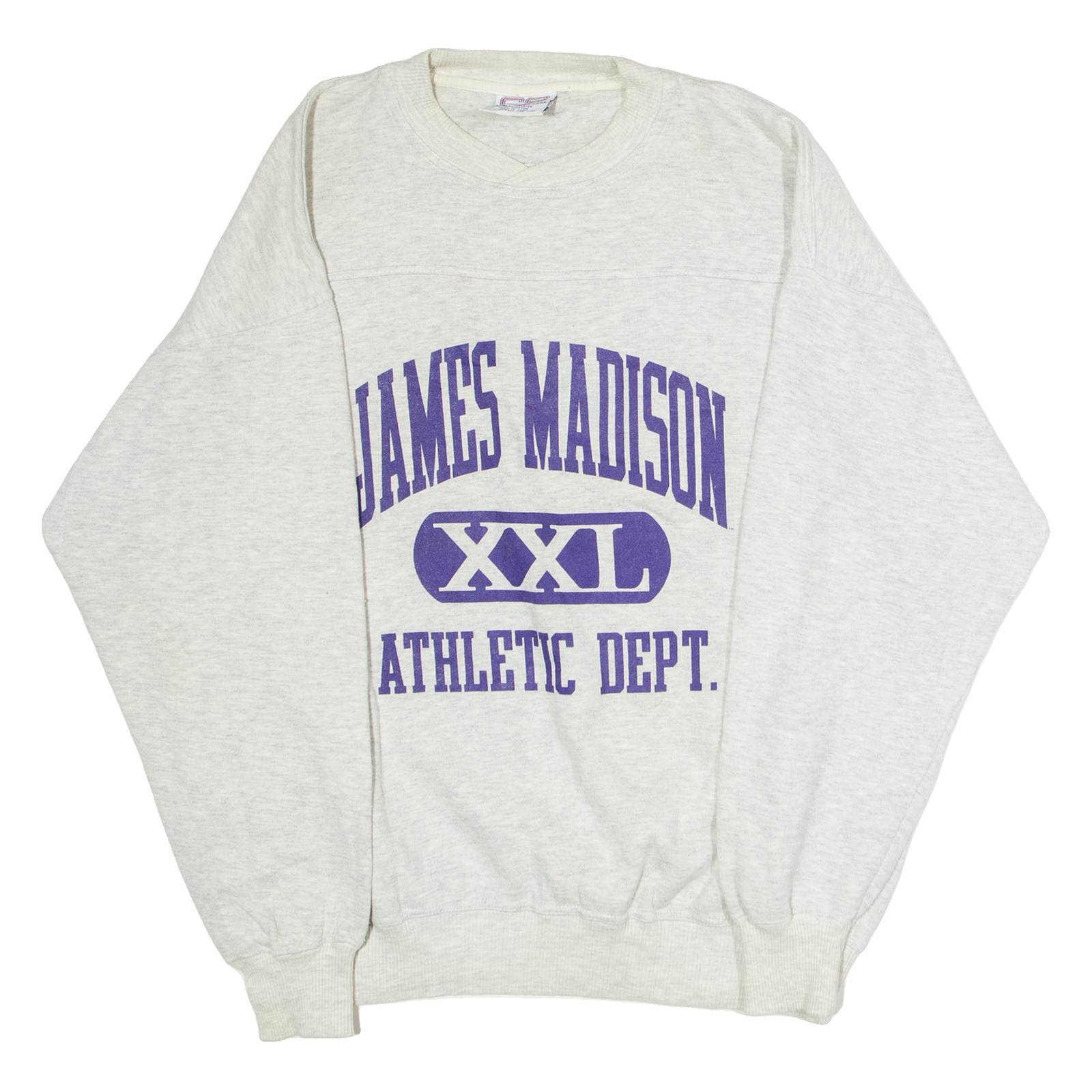 CRABLE SPORTSWEAR James Madison Athletic Dept. Mens Sweatshirt Grey 90s USA L