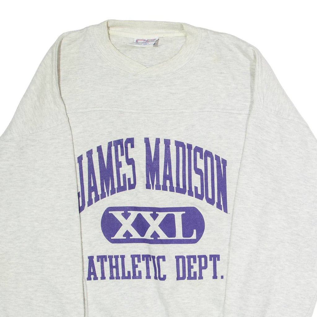 CRABLE SPORTSWEAR James Madison Athletic Dept. Mens Sweatshirt Grey 90s USA L