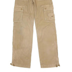 AMERICAN EAGLE Womens Cotton Blend Beige Regular Fit Cargo Trousers W25 L30