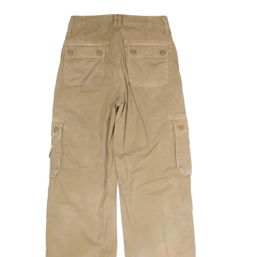 AMERICAN EAGLE Womens Cotton Blend Beige Regular Fit Cargo Trousers W25 L30