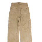 AMERICAN EAGLE Womens Cotton Blend Beige Regular Fit Cargo Trousers W25 L30