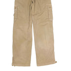 AMERICAN EAGLE Womens Cotton Blend Beige Regular Fit Cargo Trousers W25 L30