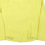 Womens Yellow Wool Blend Button Jacket XS Plain Classic Fit Bow Detail