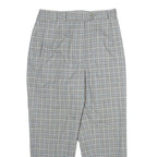 PRIESS Womens Wool Blend Grey Checked Regular Fit Straight Leg Trousers W28 L26