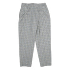 PRIESS Womens Wool Blend Grey Checked Regular Fit Straight Leg Trousers W28 L26