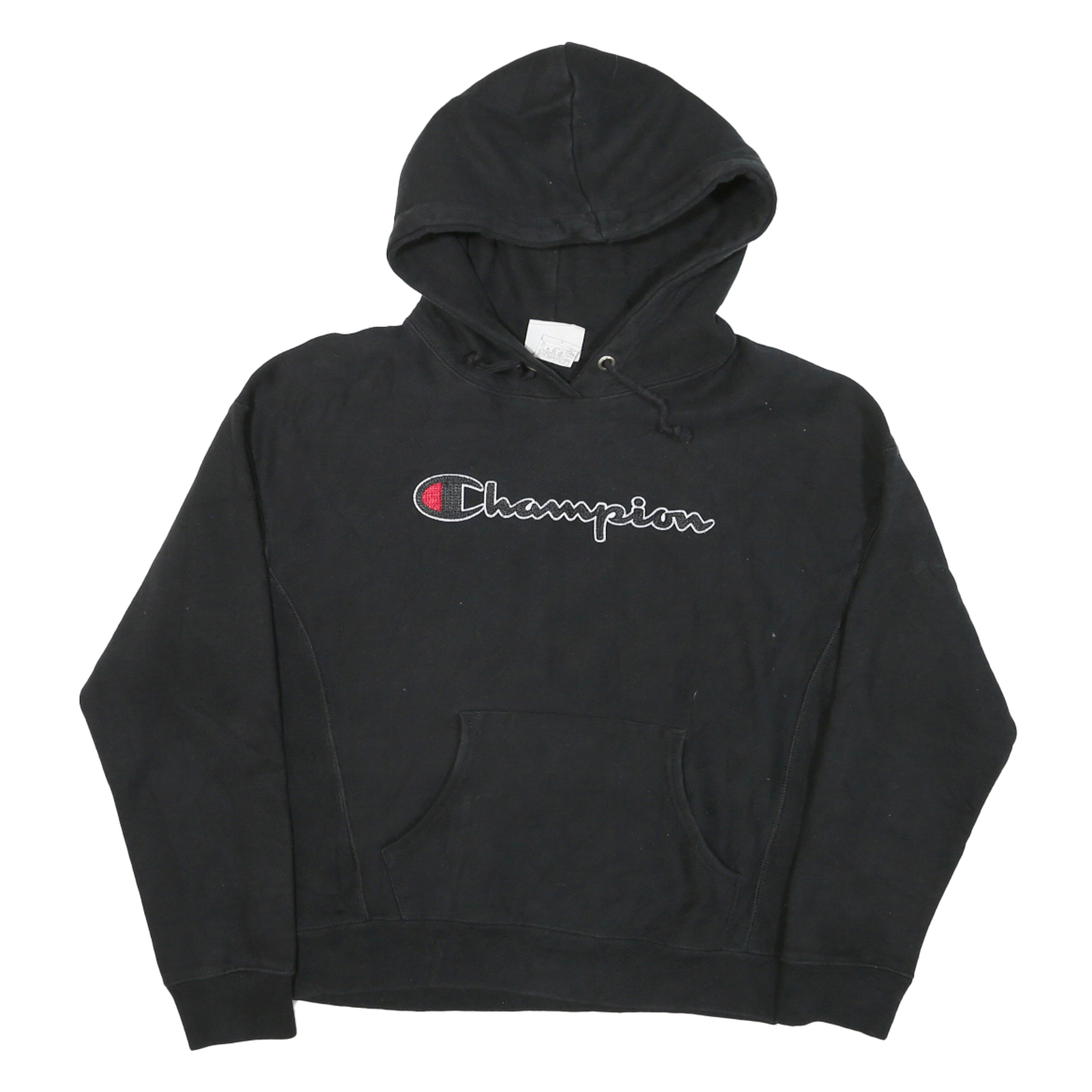CHAMPION Mens Black Pullover Hoodie M Cotton Blend Comfortable Casual Sweatshirt
