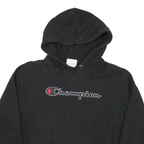 CHAMPION Mens Black Pullover Hoodie M Cotton Blend Comfortable Casual Sweatshirt