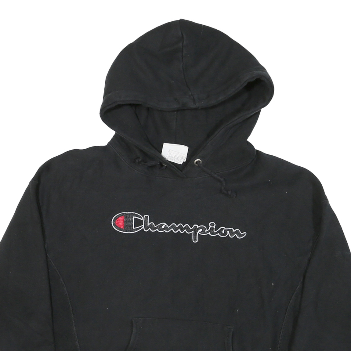 CHAMPION Mens Black Pullover Hoodie M Cotton Blend Comfortable Casual Sweatshirt
