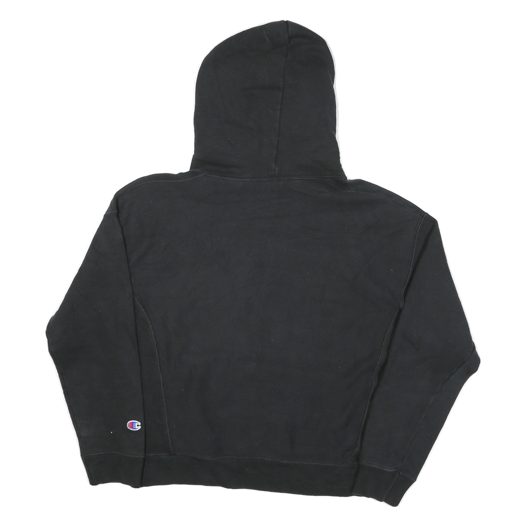 CHAMPION Mens Black Pullover Hoodie M Cotton Blend Comfortable Casual Sweatshirt