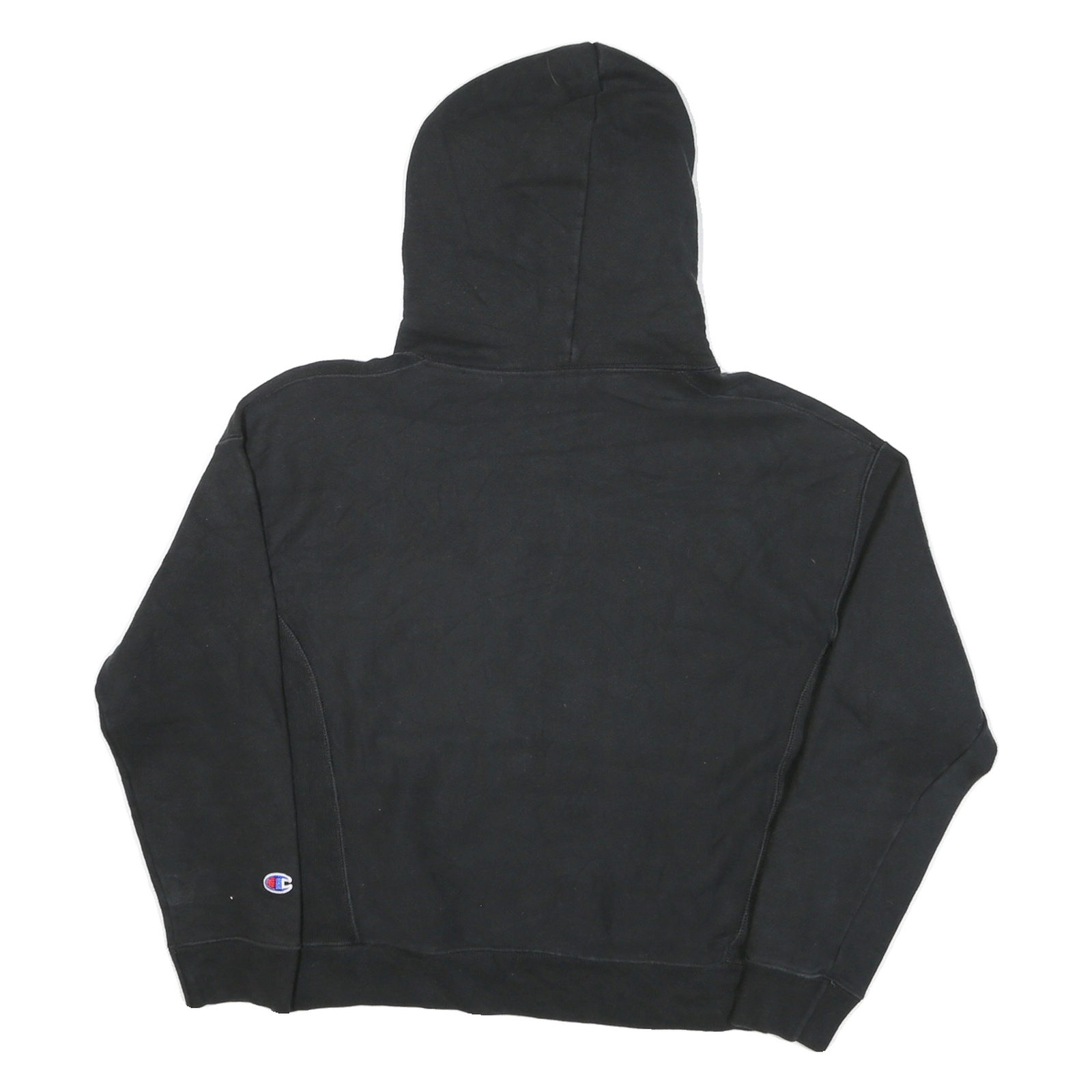 CHAMPION Mens Black Pullover Hoodie M Cotton Blend Comfortable Casual Sweatshirt