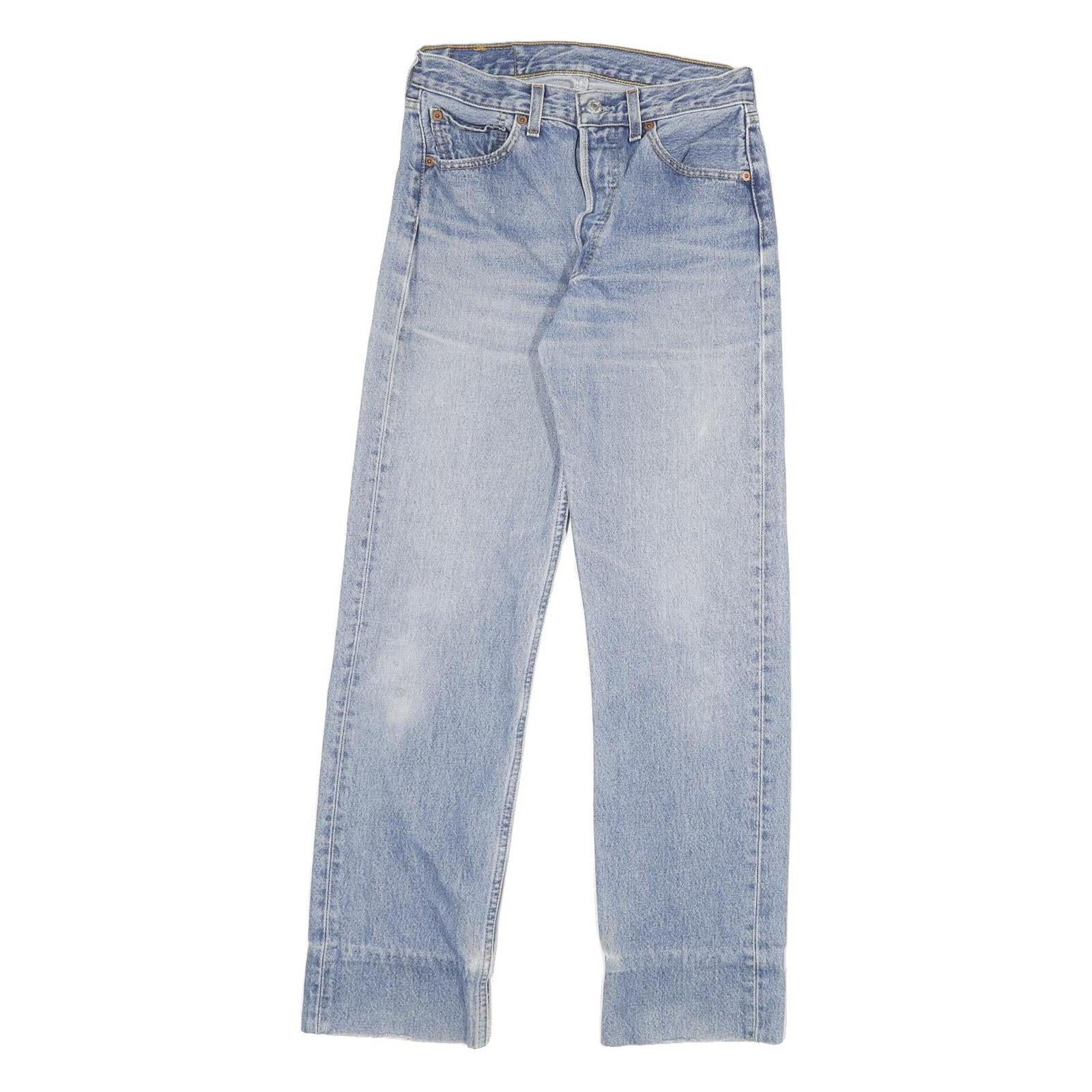 LEVI'S 501 Mens Jeans Blue Regular Straight Denim Light W26 L30 Classic Button