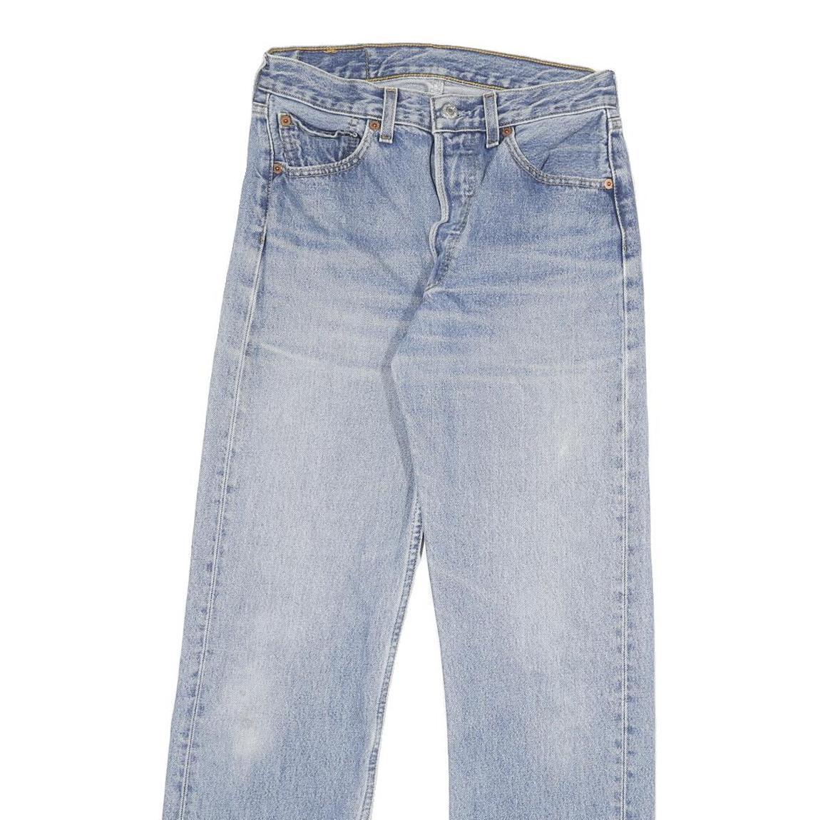 LEVI'S 501 Mens Jeans Blue Regular Straight Denim Light W26 L30 Classic Button