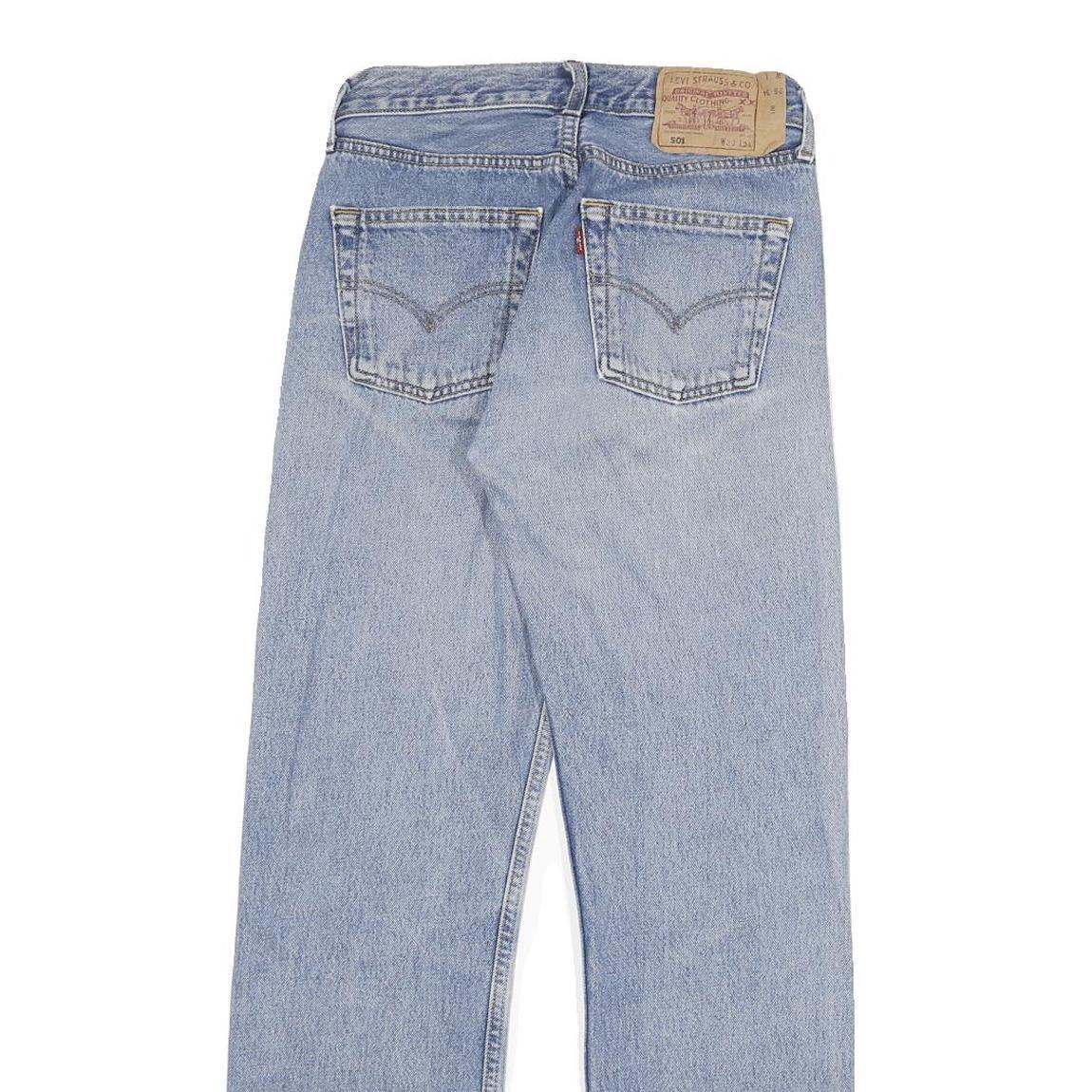 LEVI'S 501 Mens Jeans Blue Regular Straight Denim Light W26 L30 Classic Button