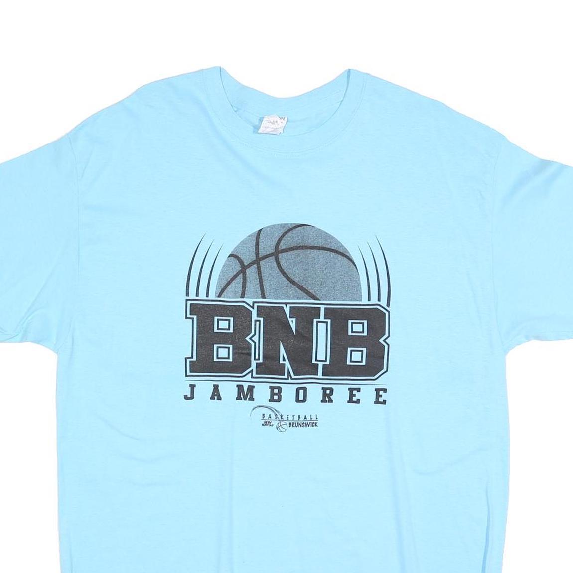 GILDAN Mens Blue BNB Jamboree Graphic T-Shirt L Short Sleeve Crew Neck Casual