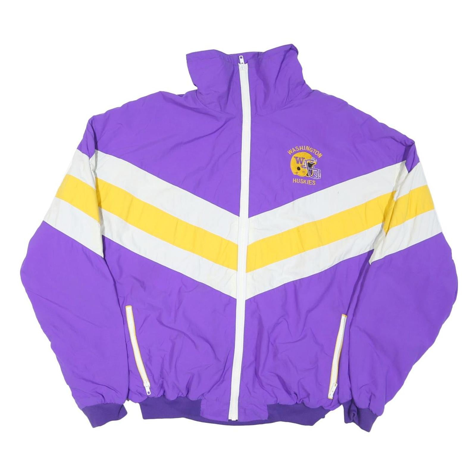 Mens Purple & Yellow Washington Huskies Lightweight Zip Nylon Jacket XL