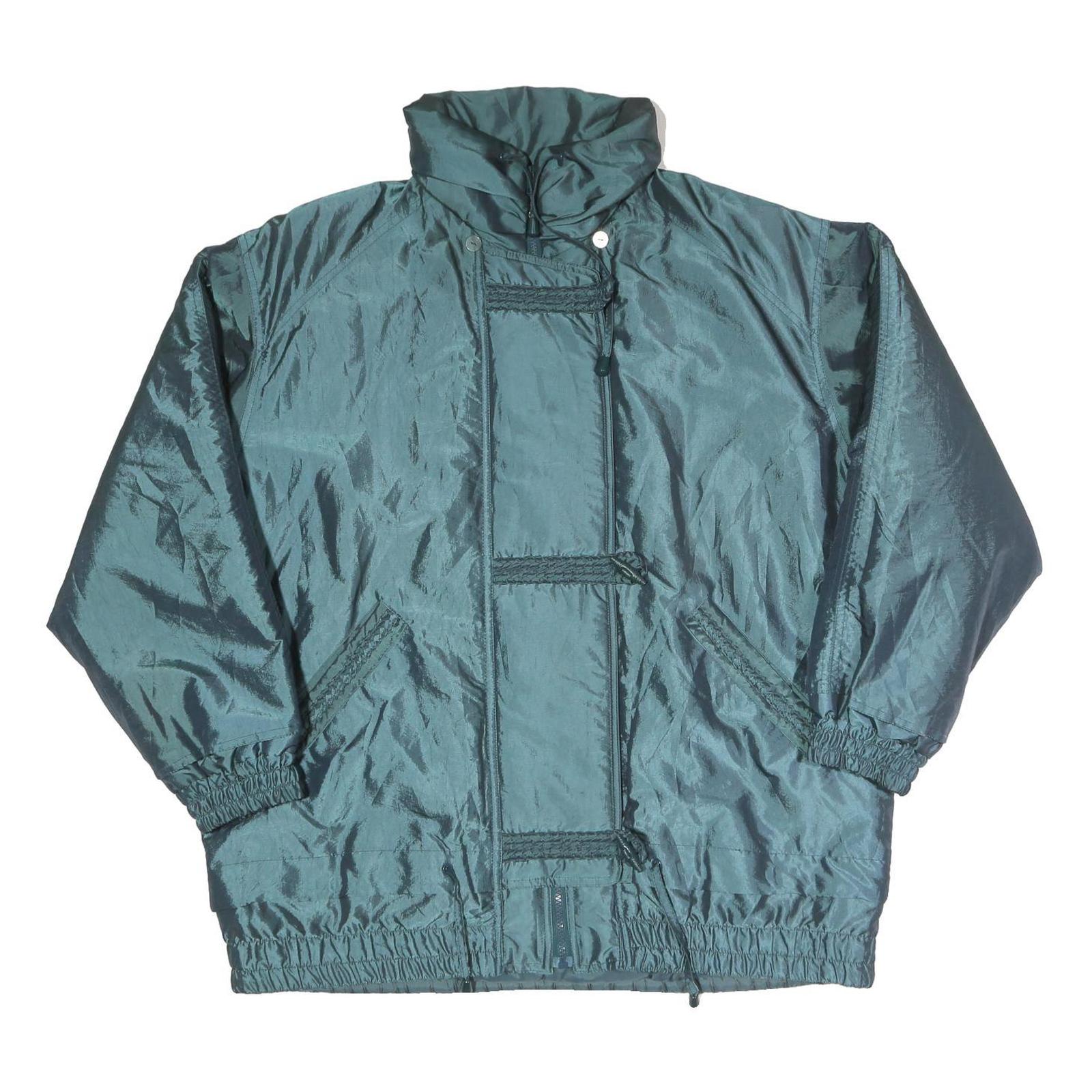 Mens Blue Polyester Blend Jacket L Zip Plain Windbreaker Outdoor Casual
