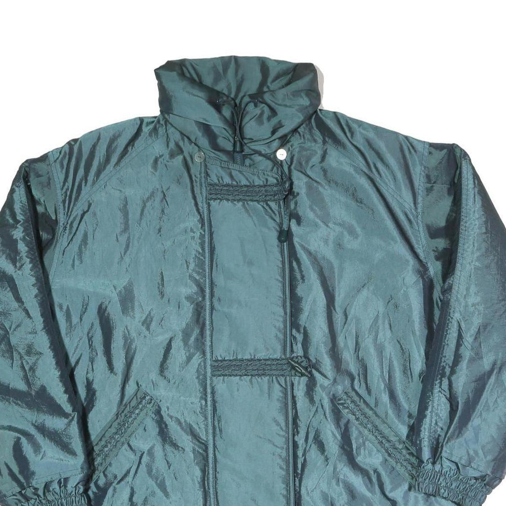 Mens Blue Polyester Blend Jacket L Zip Plain Windbreaker Outdoor Casual