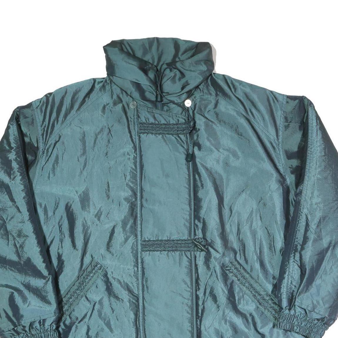 Mens Blue Polyester Blend Jacket L Zip Plain Windbreaker Outdoor Casual