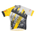 SUGOI Mens Yellow Grey Graphic Cycling T-Shirt L Short Sleeve Crew Neck Conquer