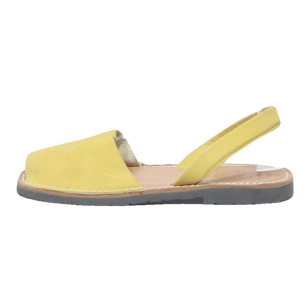 LLONGA'S Womens Leather Yellow Slingback Sandals UK 6 Summer Casual