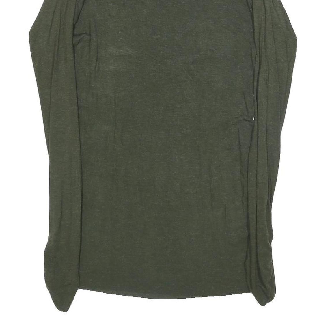 REPLY Womens Green Plain Pullover Round Neck Basic Knit S Lightweight Jumper