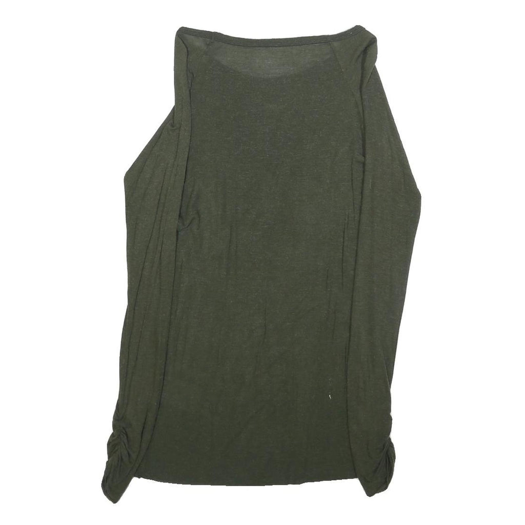 REPLY Womens Green Plain Pullover Round Neck Basic Knit S Lightweight Jumper