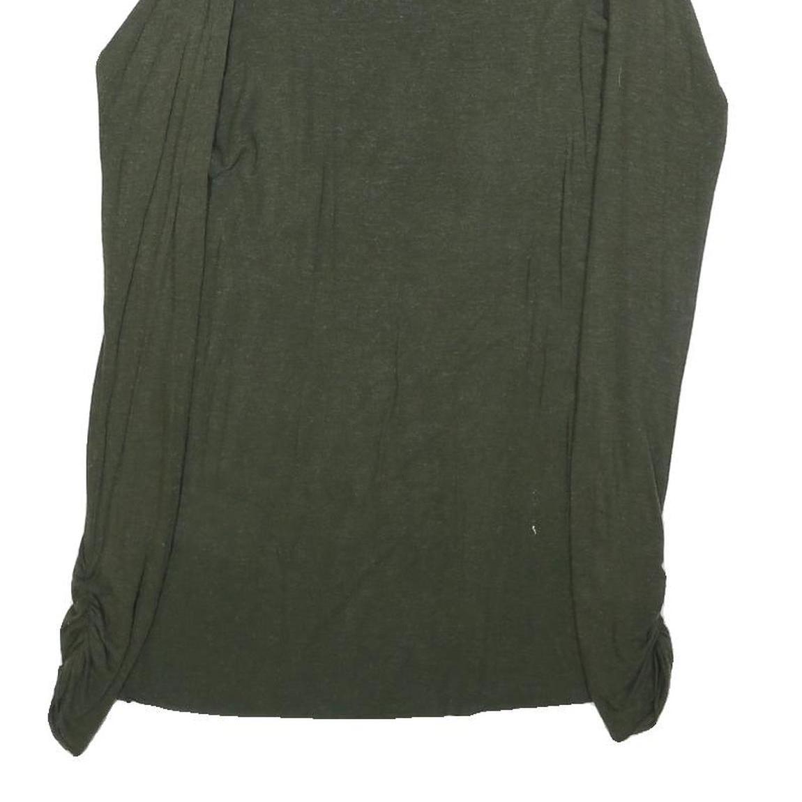 REPLY Womens Green Plain Pullover Round Neck Basic Knit S Lightweight Jumper