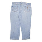 CARHARTT Mens Regular Fit Light Blue Denim Jeans W40 L28 Zip Cotton Blend