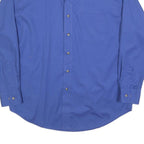 VELOCITY Mens Blue Casual Shirt M Cotton Blend Long Sleeve Button Closure